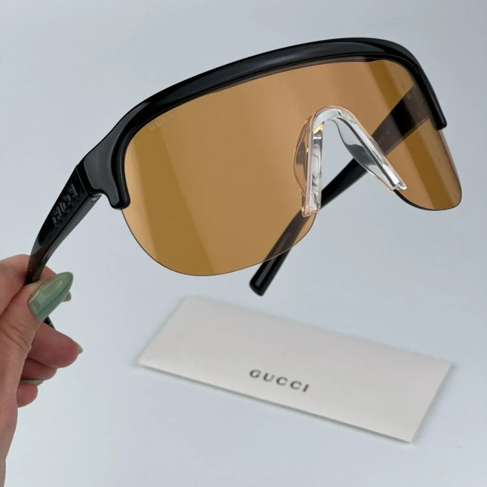 Gucci GG1645S 005 BRAND NEW Sunglasses Black Orange Unisex Mask